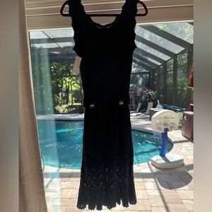 Lily Pulitzer Navy Blue Knit Sleeveless Midi Dress Size M |VGUC